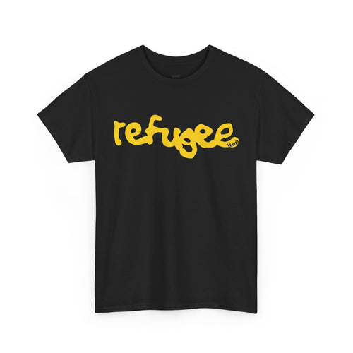 Black Refugee Palestinian graphic tee front — typographic print — The YUMA Project