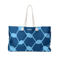 Blue keffiyeh pattern tote bag front view — heavy canvas — The YUMA Project