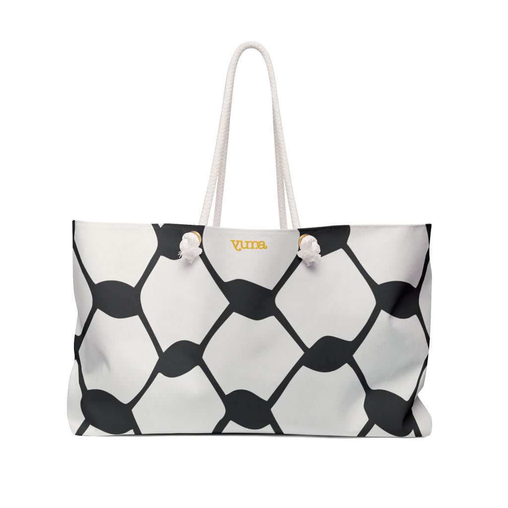 Keffiyeh pattern tote bag front view — The YUMA Project Palestinian streetwear