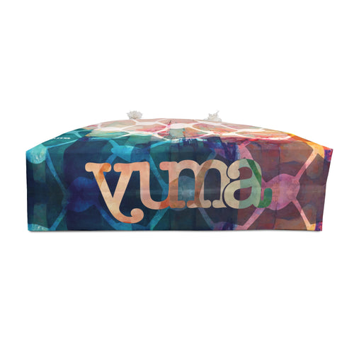 Pastel keffiyeh pattern tote bag base detail — heavy canvas — The YUMA Project