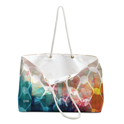 Pastel keffiyeh tote bag handles down — 24x13 — The YUMA Project Palestinian clothing