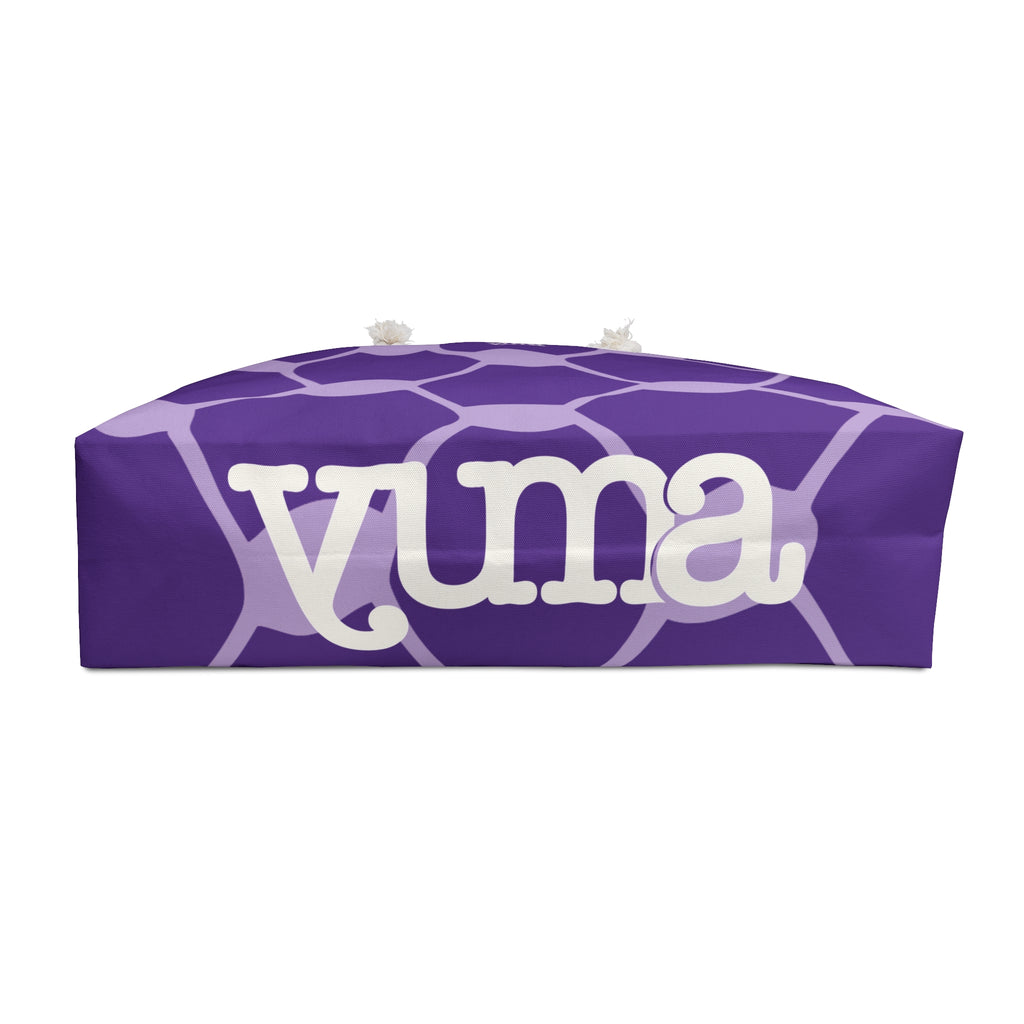 Purple keffiyeh pattern tote bag base detail — heavy canvas — The YUMA Project