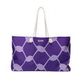 Purple keffiyeh pattern tote bag front view — The YUMA Project Palestinian streetwear