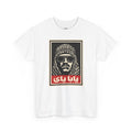 White Yaba Yay Palestinian graphic tee front — keffiyeh stencil print — The YUMA Project