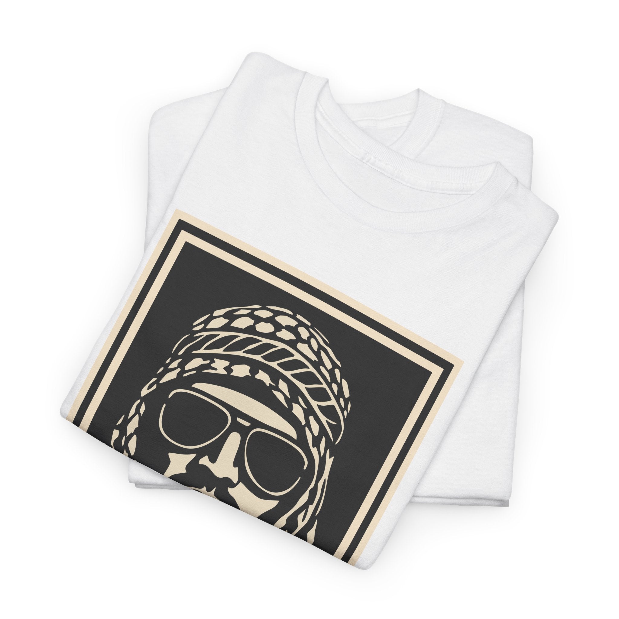 White Yaba Yay graphic tee folded — Palestinian clothing — The YUMA Project